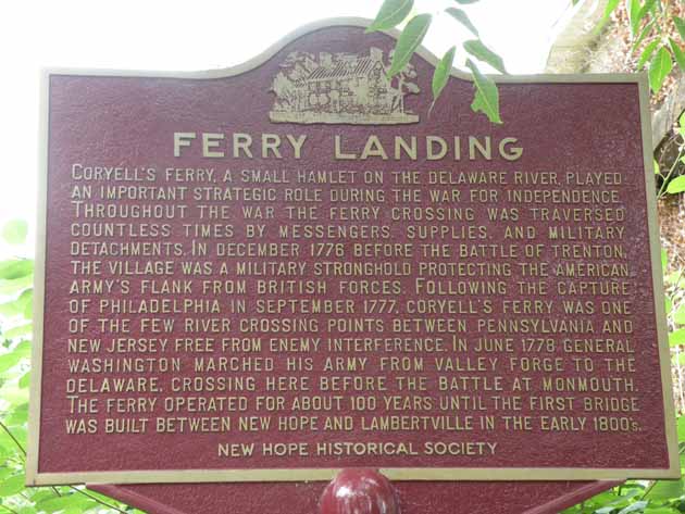Historical marker at the site of the ferry landing