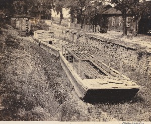 Dry Delaware Canal photo from the Philadelphia Bulletin - courtesy of the Radcliffe Family