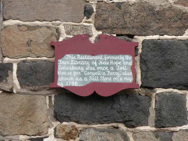 Sign on the outside of Coryell's Ferry toll house